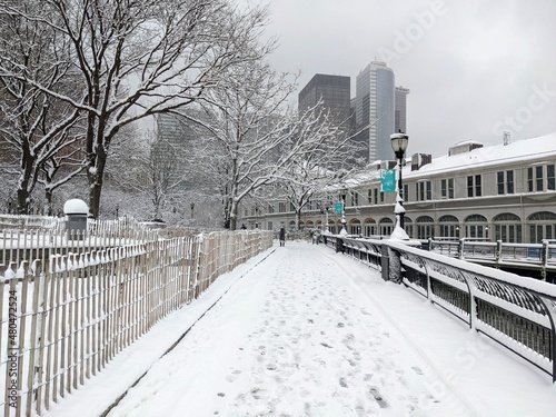 Photography Snow day in Battery Park City, Manhattan, New York - January 2022