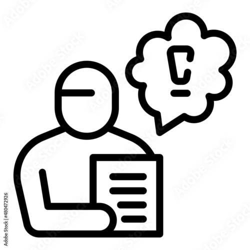 Support icon outline vector. Customer chat