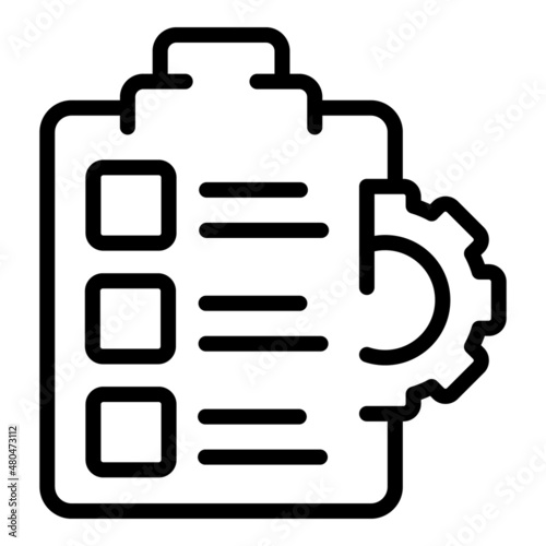Support clipboard icon outline vector. Customer chat