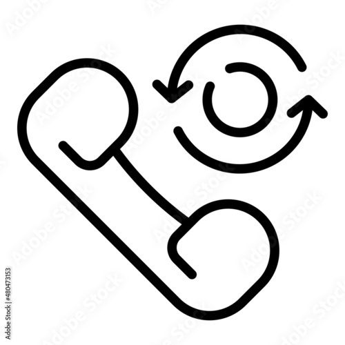 Telephone call support icon outline vector. Customer chat