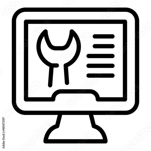 Repair online support icon outline vector. Chat customer