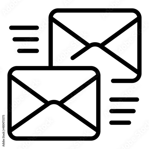 Listen live mail icon outline vector. Contact hotline