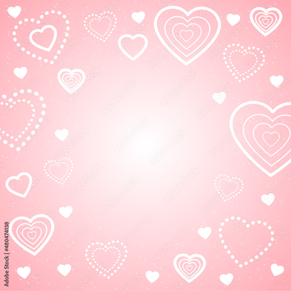 Valentine's Day background. Lots of white Hearts on Pink Background for Valentine's Day Greeting Cards and Promotions Valentine's Day background. Lots of white Hearts on Pink Background for Valentine's Day Greeting Cards and Promotions