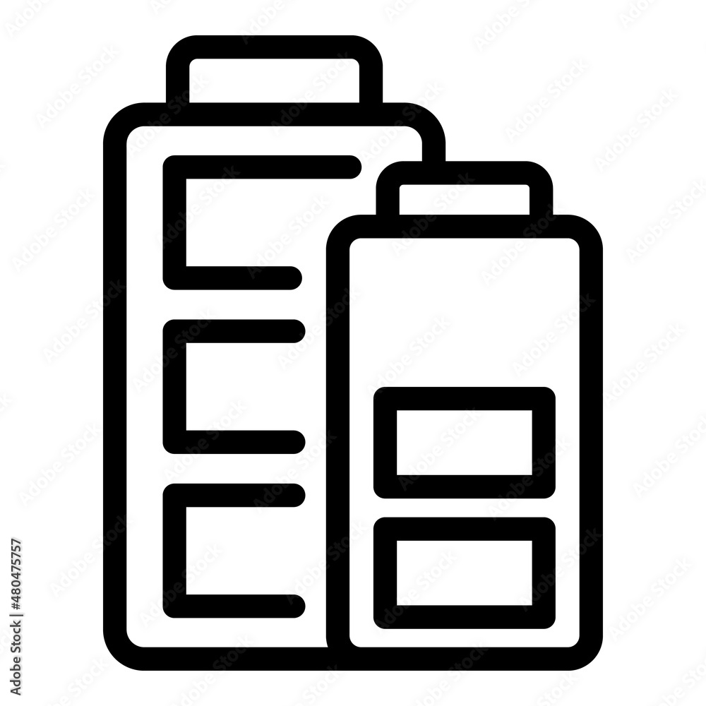 Indicator battery icon outline vector. Energy charge Indicator battery icon outline vector. Energy charge
