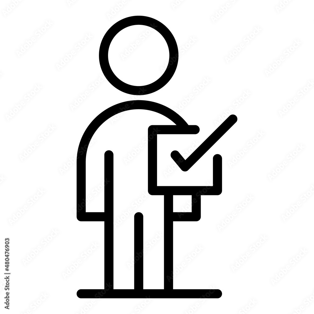 Man benchmark icon outline vector. Financial compare Man benchmark icon outline vector. Financial compare