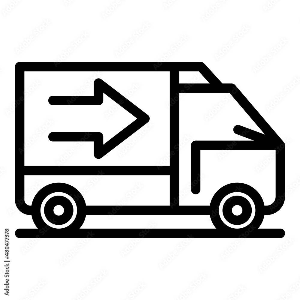Relocation truck icon outline vector. Cargo company Relocation truck icon outline vector. Cargo company