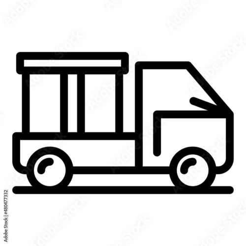 House relocation truck icon outline vector. Home furniture