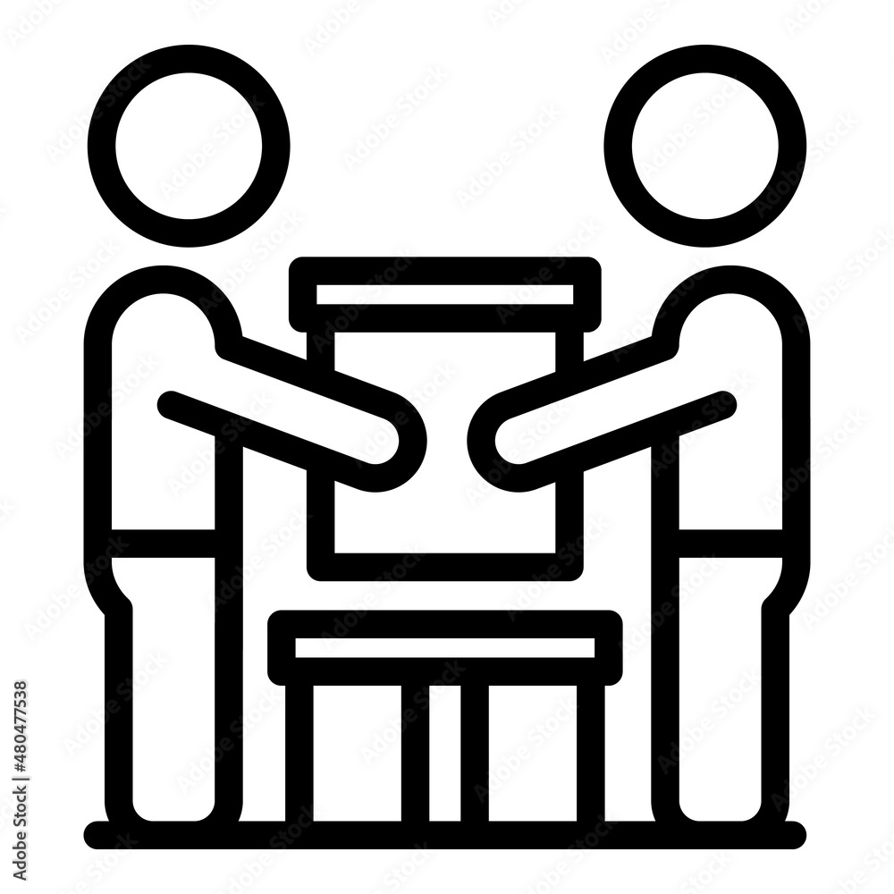 Relocation service men icon outline vector. House move Relocation service men icon outline vector. House move