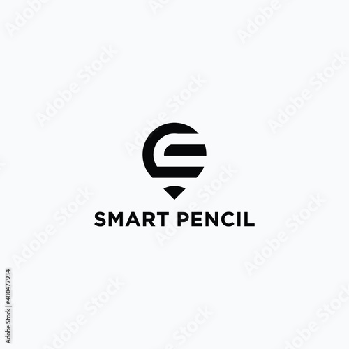logo smart pencil design vector