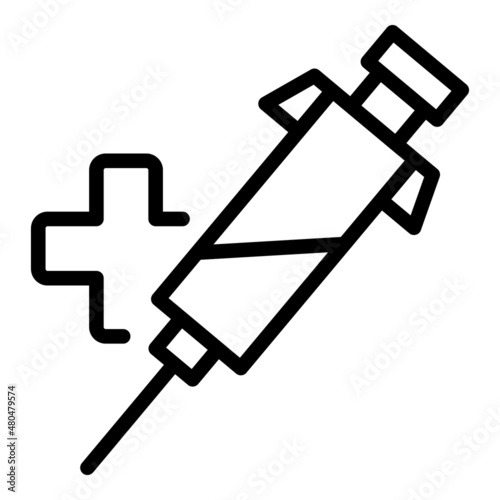 Syringe liposuction icon outline vector. Skin cosmetic