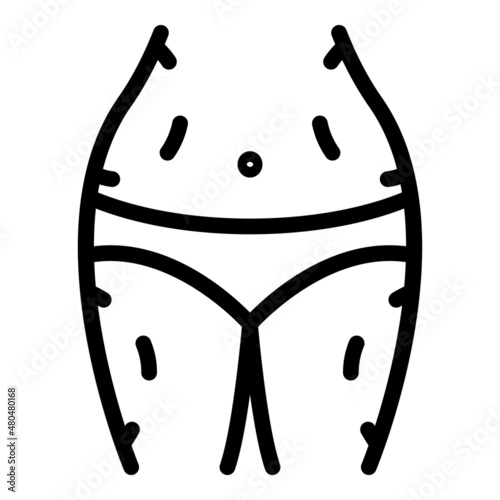 Loss weight icon outline vector. Skin after