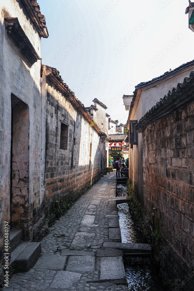 Hongcun Ancient Architectural Village Landscape, October 10, 2011. Yixian County, Huangshan City, Anhui Province, China