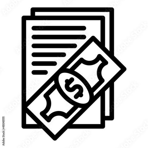 Cash payment icon outline vector. Credit money