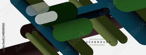 Overlapping round shapes and lines background. Vector illustration for wallpaper banner background or landing page