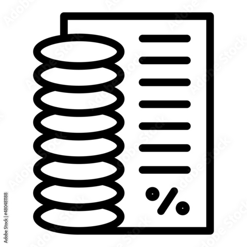 Loan percent icon outline vector. Payment money