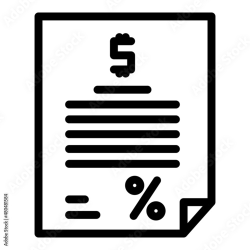 Loan contract icon outline vector. Financial credit