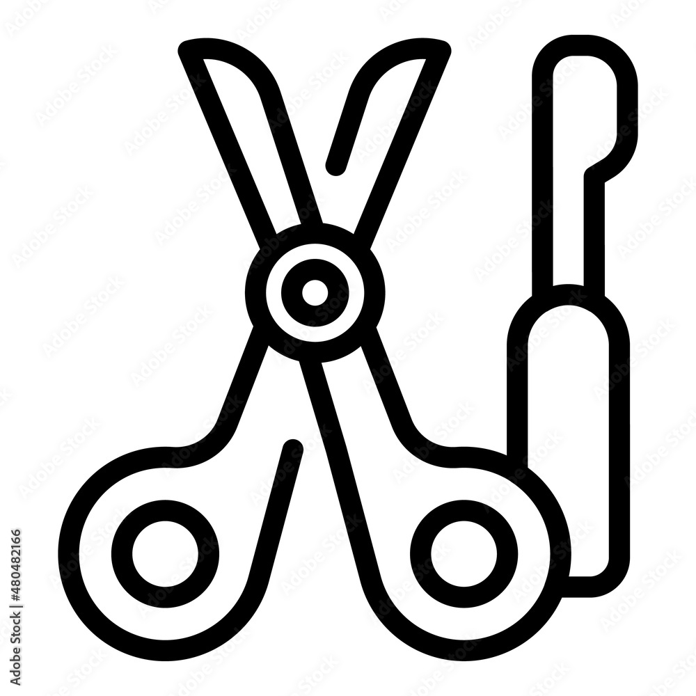 Rhinoplasty scissors icon outline vector. Surgery face Rhinoplasty scissors icon outline vector. Surgery face