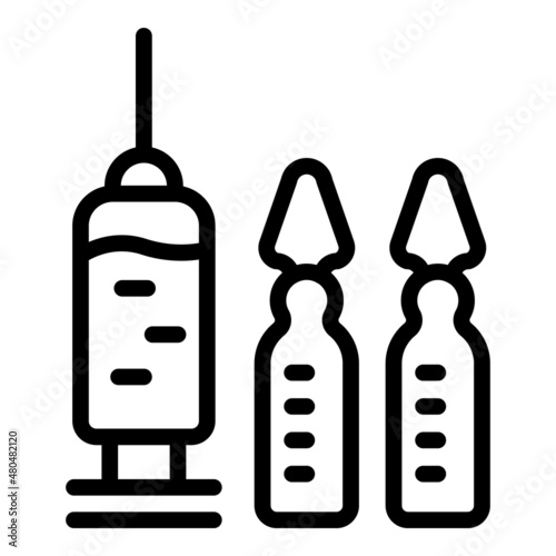 Rhinoplasty syringe icon outline vector. Nose surgery