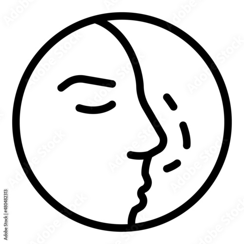 Face rhinoplasty icon outline vector. Nose surgery