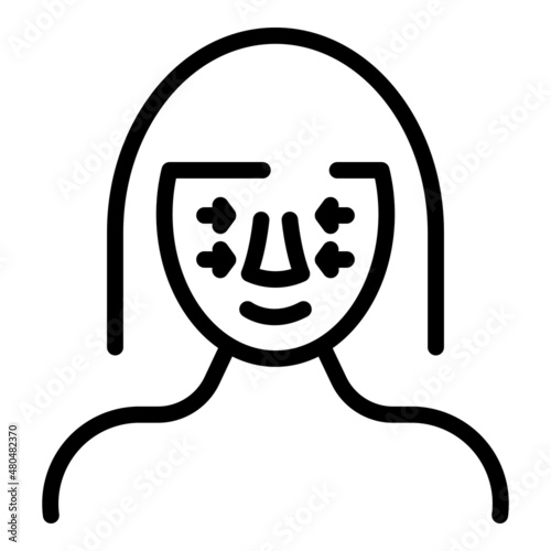Face operation icon outline vector. Open anatomy