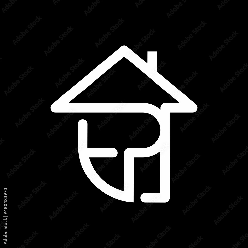 Logo design of P EP PE in vector for construction, home, real estate, building, property. Minimal awesome trendy professional logo design template on black background.