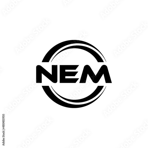 NEM letter logo design with white background in illustrator, vector logo modern alphabet font overlap style. calligraphy designs for logo, Poster, Invitation, etc.