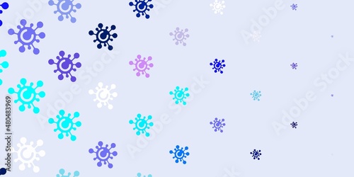 Light Pink, Blue vector template with flu signs.
