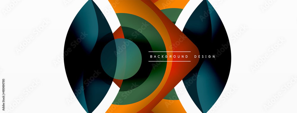 Creative geometric wallpaper. Minimal abstract background. Circle wave and round shapes composition vector illustration for wallpaper banner background or landing page Creative geometric wallpaper. Minimal abstract background. Circle wave and round shapes composition vector illustration for wallpaper banner background or landing page
