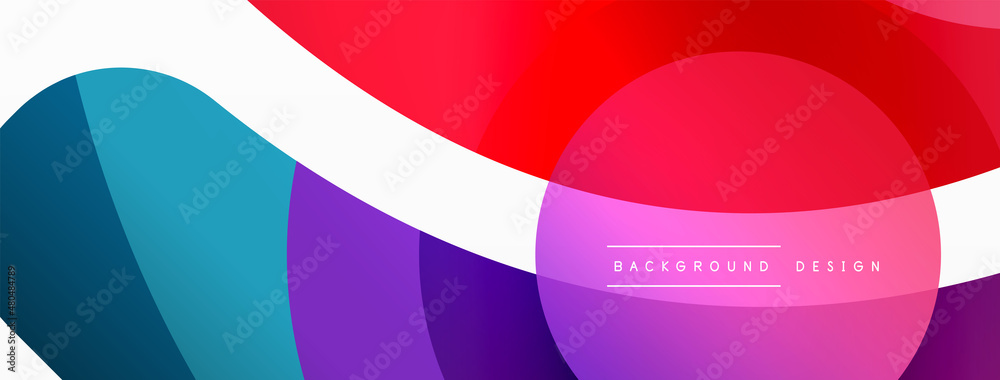Creative geometric wallpaper. Minimal abstract background. Circle wave and round shapes composition vector illustration for wallpaper banner background or landing page Creative geometric wallpaper. Minimal abstract background. Circle wave and round shapes composition vector illustration for wallpaper banner background or landing page