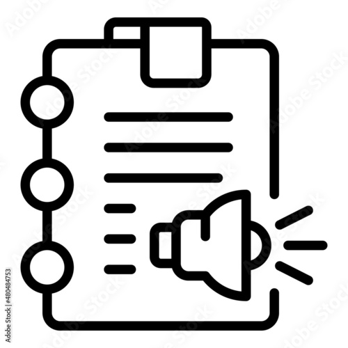 Speaker paper icon outline vector. Loan marketing