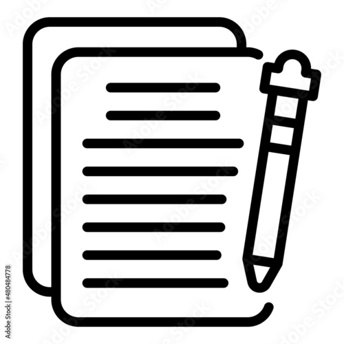 Paper collateral icon outline vector. Loan payment