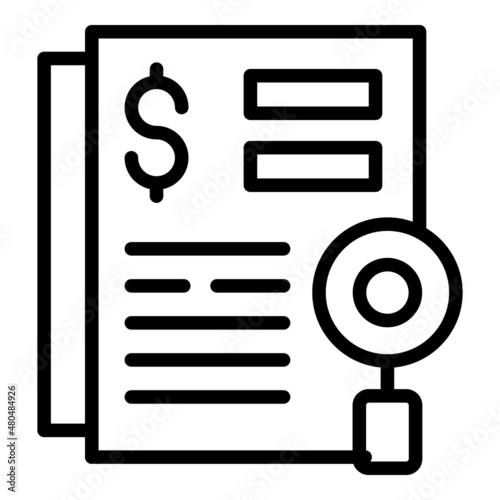 Collateral document icon outline vector. Loan marketing
