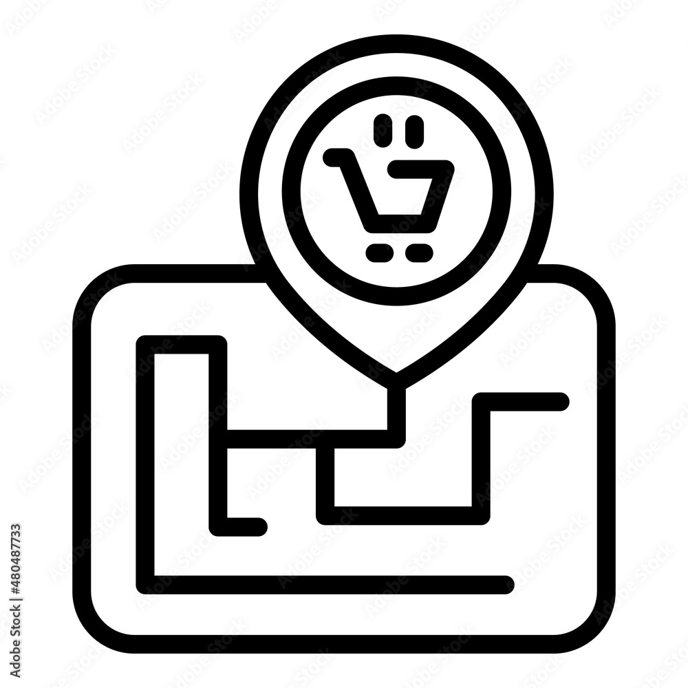 Tablet gps icon outline vector. Shop store Tablet gps icon outline vector. Shop store