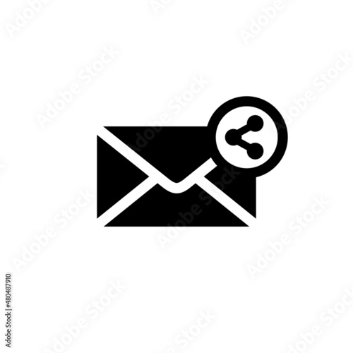 Email simple flat icon vector illustration. Share email icon