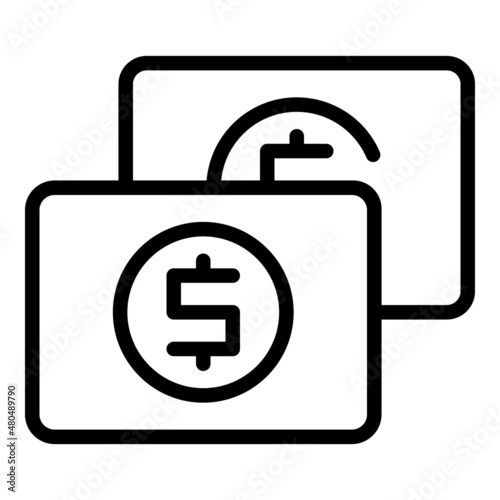 Online bank chat icon outline vector. Send payment