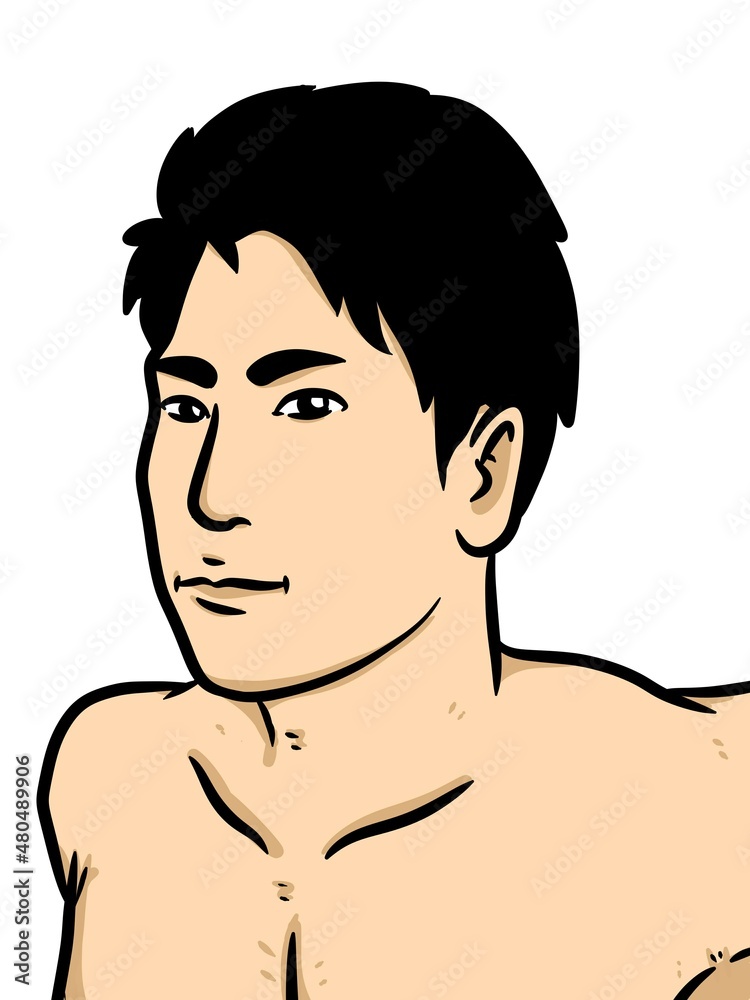 Fototapeta premium cute man cartoon on white background