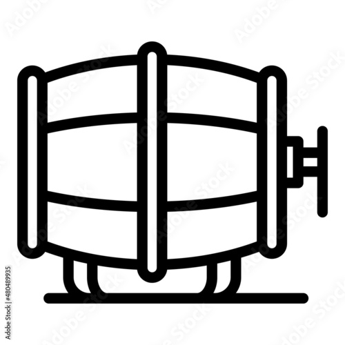 Beer barrel icon outline vector. Factory process