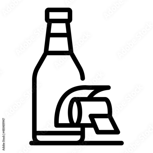 Beer bottle factory icon outline vector. Tank drink