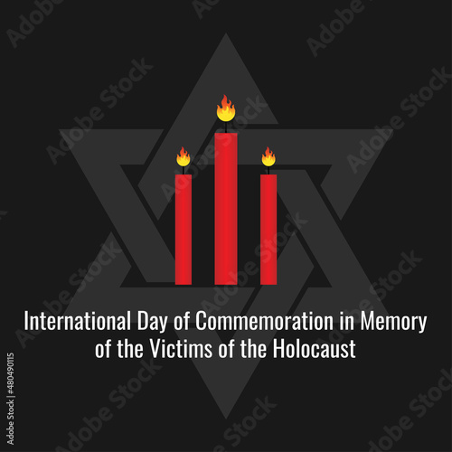 International Holocaust Remembrance Day. Remembrance Day in Memory of Holocaust Victims. January 27. Template for simple design background, banner, poster. vector illustration.