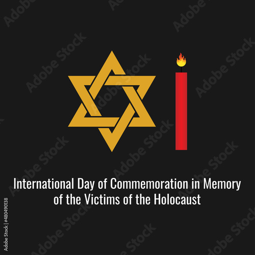 International Holocaust Remembrance Day. Remembrance Day in Memory of Holocaust Victims. January 27. Template for simple design background, banner, poster. vector illustration.