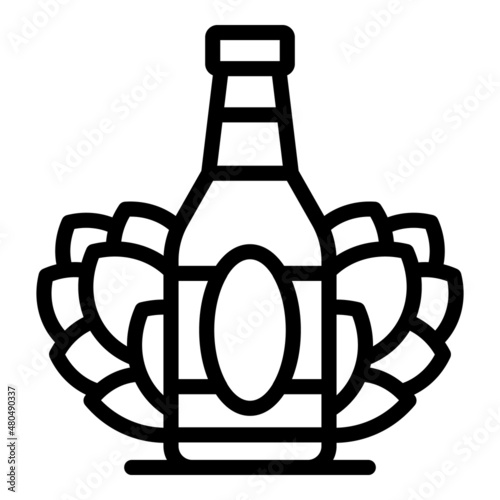 Beer bottle icon outline vector. Factory tank