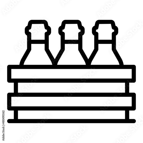 Wood beer box icon outline vector. Tank drink