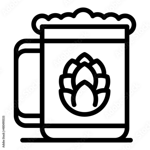 Hop beer mug icon outline vector. Drink tank