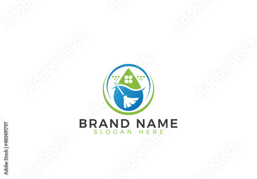 Modern Cleaning Service Business Icon Logo Design