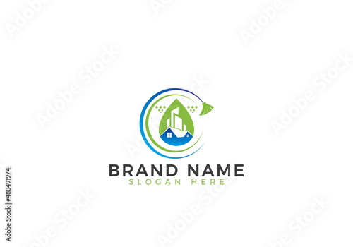 Modern Cleaning Service Business Icon Logo Design