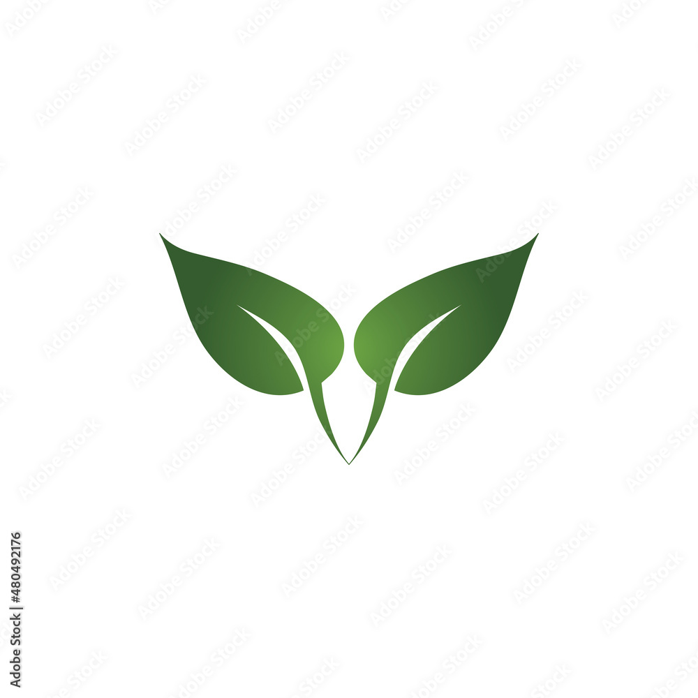 logos of green leaf tree for the environment healthy