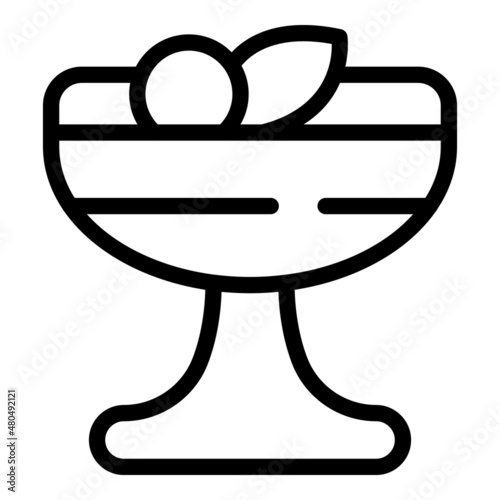 Jelly icon outline vector. Bright dessert