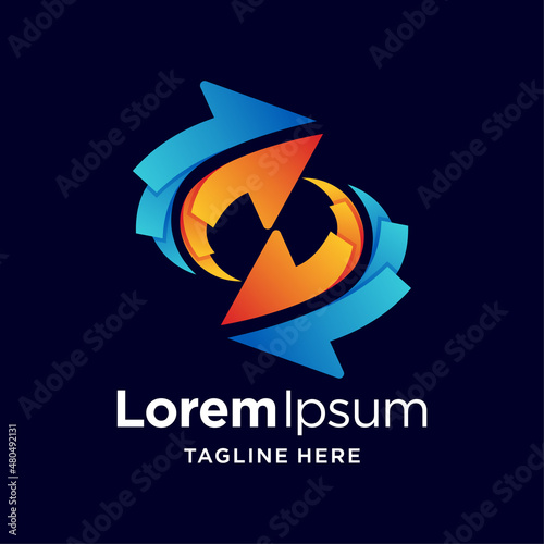 rotate logo with arrow concept