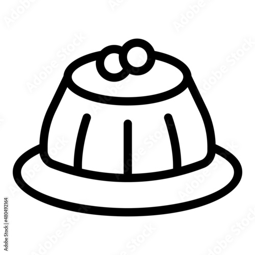 Jelly cake icon outline vector. Gelatin bean