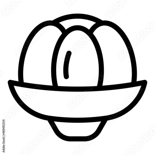 Jelly dessert icon outline vector. Shiny fruit
